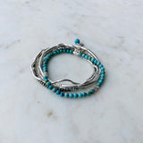 Turquoise and Silver Layered Bracelet