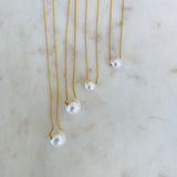 Floating Pearl & Gold Necklace