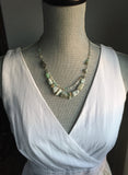 Blue Peruvian Opal with Pave Set Diamond Clasp & Sterling Silver Necklace