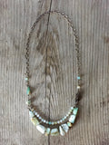 Blue Peruvian Opal with Pave Set Diamond Clasp & Sterling Silver Necklace