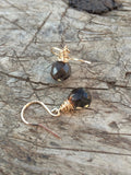 Smokey Quartz and Gold Dangle Earrings